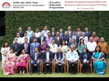 UTCS PROGRAM AT IIM BANGALORE on “Decision Sciences”  from 8th Jan 24 to 12th Jan 24